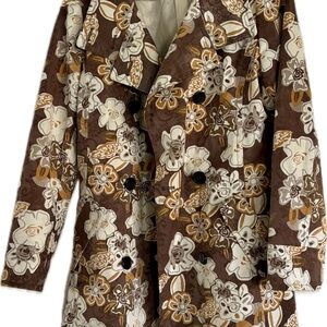 Floral Brown Women's Coat